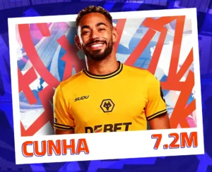 Cunha 7.2m صورة مع سعره في فانتزي الدوري الانجليزي
