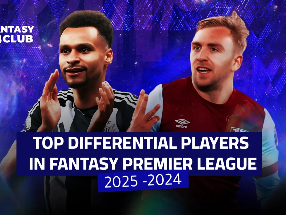 Newcastle and West Ham players in Fantasy 24 Club design titled 'Differentials 2024-25'