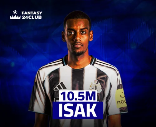 صورة لاعب نيوكاسل ألكسندر إيزاك، تظهر سعره بـ 10.5 مليون في لعبة فانتزي وهو ثالث اغلى لاعب