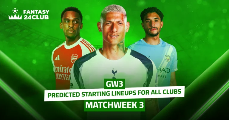 Expected line-ups for Matchday 3 in the Premier League: Players from Arsenal, Tottenham, and Manchester City