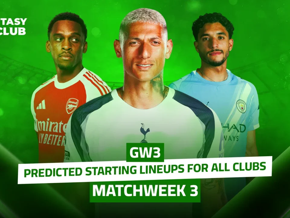 Expected line-ups for Matchday 3 in the Premier League: Players from Arsenal, Tottenham, and Manchester City