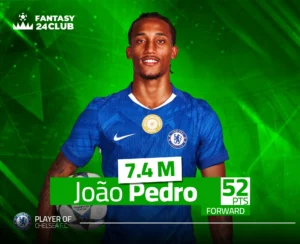 جواو بيدرو (تشيلسي): مهاجم بقيمة 7.4 مليون، وحقق 52 نقطة.