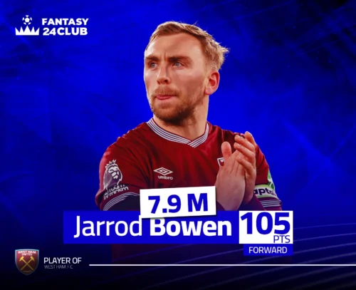 بطاقة جارود بوين لاعب وست هام في الفانتازي بسعر 7.9 مليون و105 نقطة، بمركز الهجوم ضمن خيارات الدوري الإنجليزي.