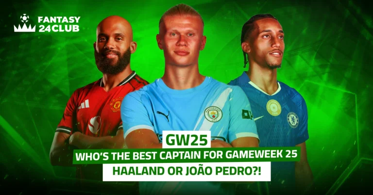 Haaland, João Pedro, and Bruno Fernandes: Choosing the Best Fantasy Captain for Gameweek 25 with Team Tips and Weekly Squad Recommendations.